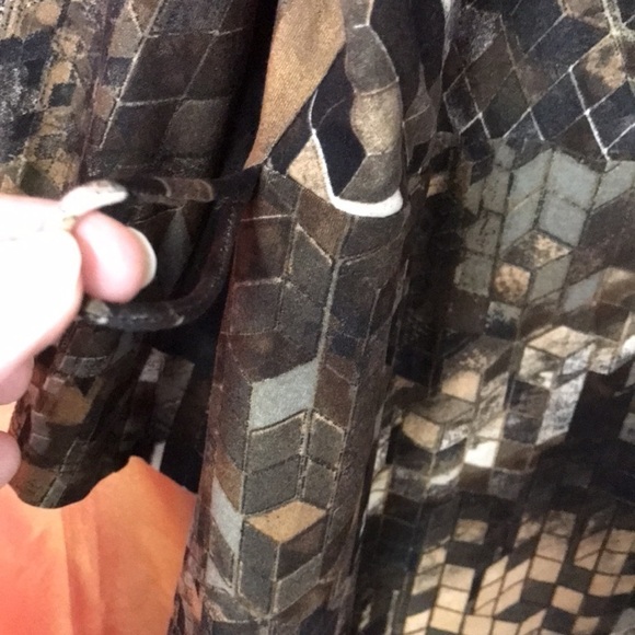 SERE nade Women’s Tunic with built in tank Brown Abstract XL Slinky Stretchy - Picture 6 of 11